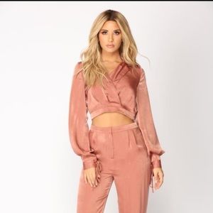 FASHION NOVA let-your-love-flow-satin-set